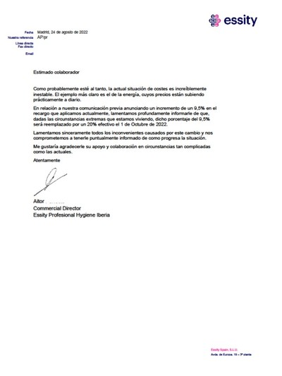 COMUNICADO SUBIDAS POR EXTRACOSTES